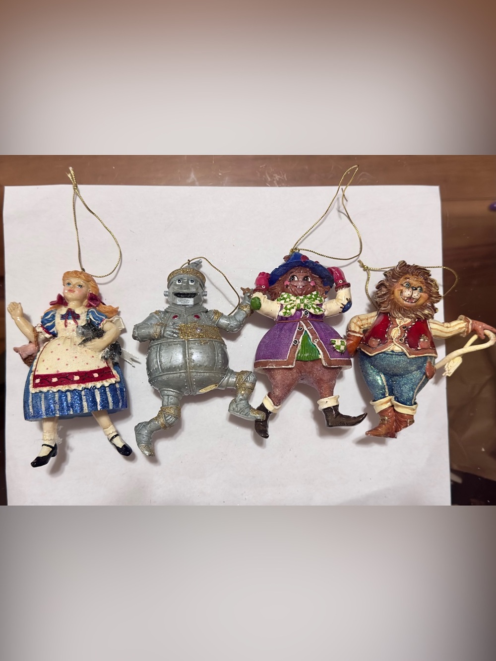 Dept 56 Wizard of Oz Ornaments Set of 4 Retired Lion Damage